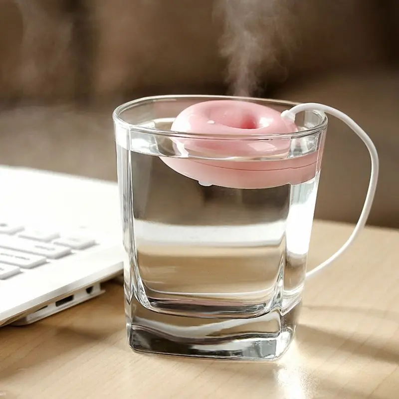 Pink donut humidifier usb office desktop mini portable creative air purifier | Бытовая техника