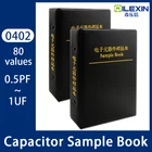 0402 SMD конденсатор с алюминиевой крышкой, книга с образцами Бескорпусные конденсаторы кабельные наконечники в наборе для упаковки 80 значений, 50 шт в наборе, 0.5PF-1 мкФ упаковка конденсатора