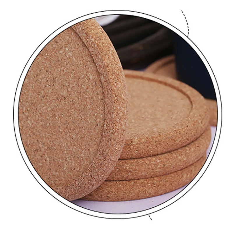 Набор круглых деревянных подставок из пробки 5/10/20 шт. | Дом и сад