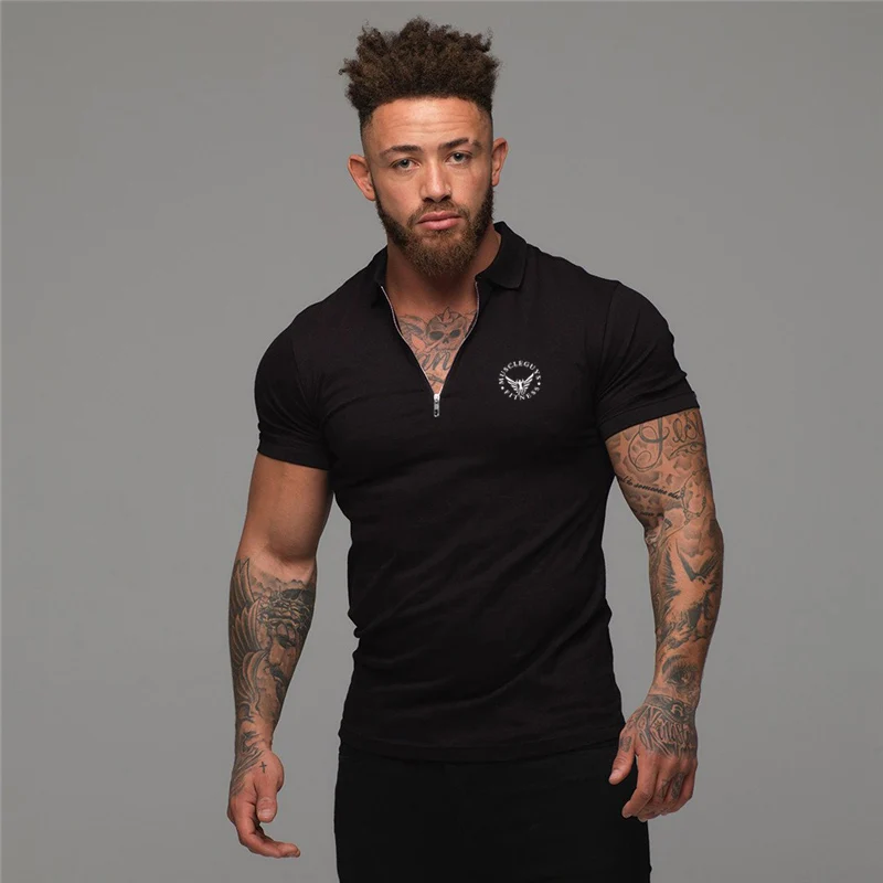 

Brand New Mens Short Sleeve Polo Shirts Cotton Casual Fitness Fashion Polo Shirt Clothing Bodybuilding Trend Sport Polo Shirts