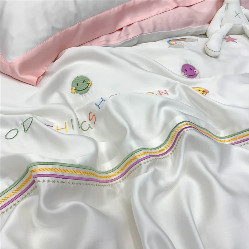 Роскошный Семейный комплект из 4/7 предметов 600TC простыня наволочка вышитые