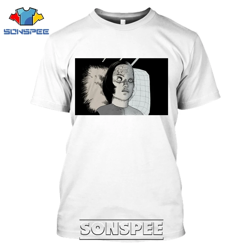 Футболка SONSPEE Junji Ito с 3D принтом для мужчин и женщин повседневная Японская уличная