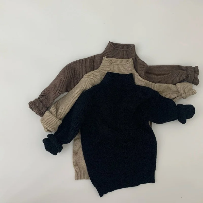 Lawadka 1-6T Autumn Winter Turtleneck Children's Knitted Sweater Fashion Solid Soft Kids Clothes Long Sleeve For Boys | Мать и