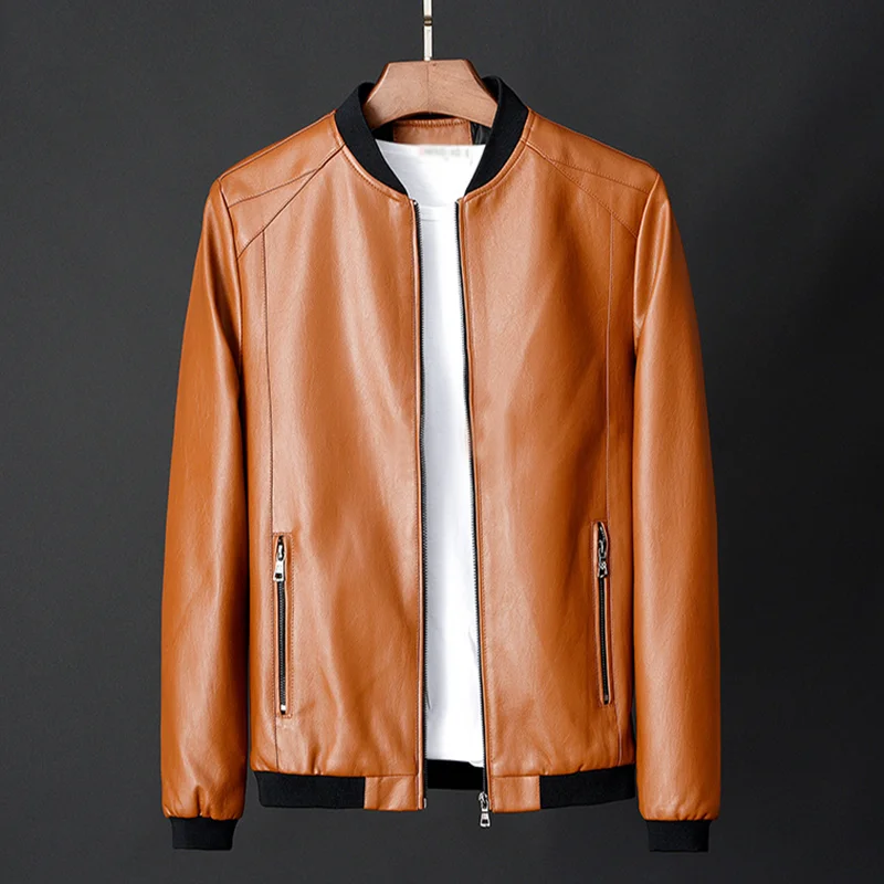 

2020 New 8XL Men's Faux Leather Jacket Clothing,Fashion Motorcycle Handsome Male PU Leather Coat