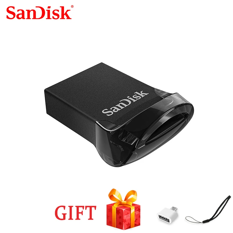 Двойной Флеш-накопитель SanDisk флэш-накопитель USB 3 1 Ultra Fit 32GB/64GB флэш-карта памяти 128