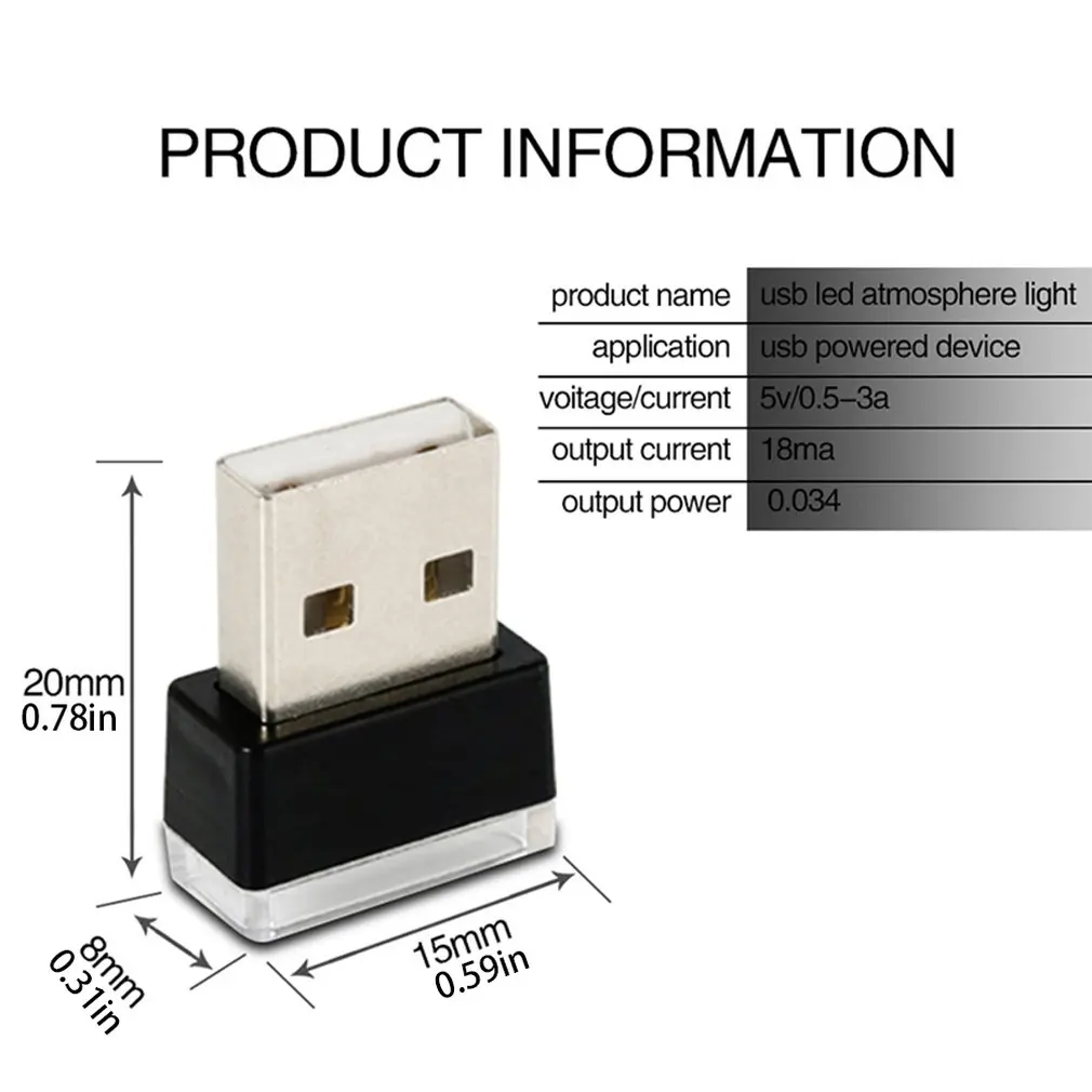 

Car Usb Atmosphere Lamp Led Free-Changing Decorative Light In-Car Sole Lighting Lamp Car Cigarette Lighter Atmosphere Lamp