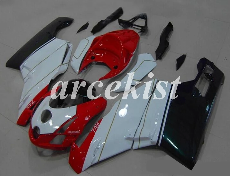 

Комплект обтекателей для мотоцикла из АБС-пластика, подходит для Ducati 749, 999, 2003, 2004, 03, 04, 749S, 999S, красного и белого цвета