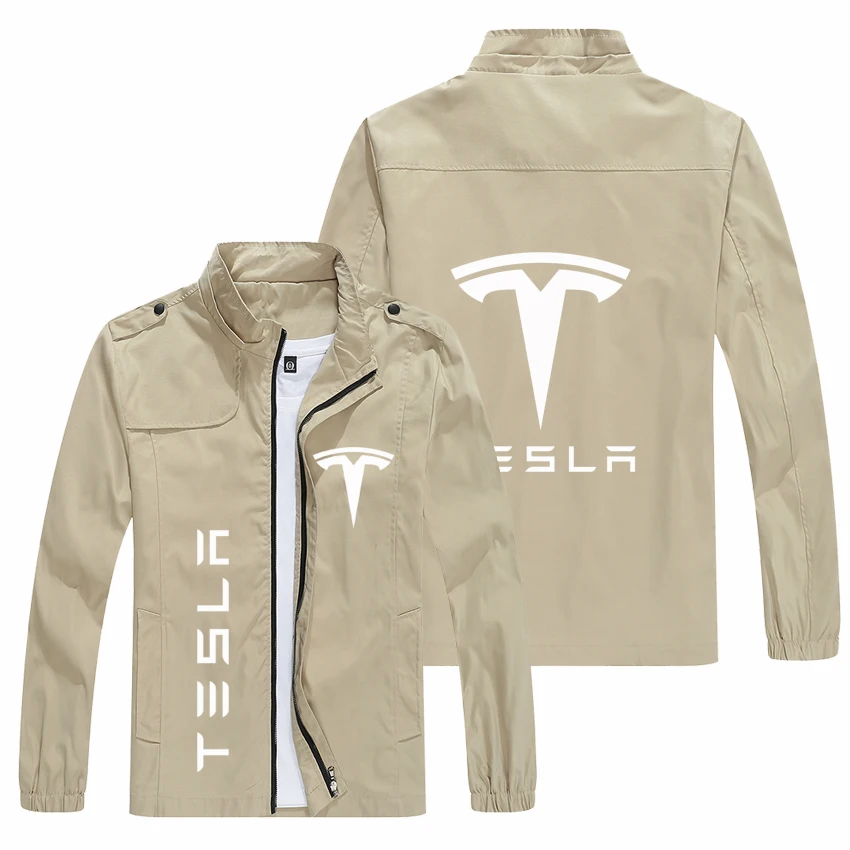 

2021 Spring And Autumn Jackets F1 Long-Sleeved Fashion Brand Tesla LOGO Windbreaker Casual Sports Men And Women Jackets Clothing