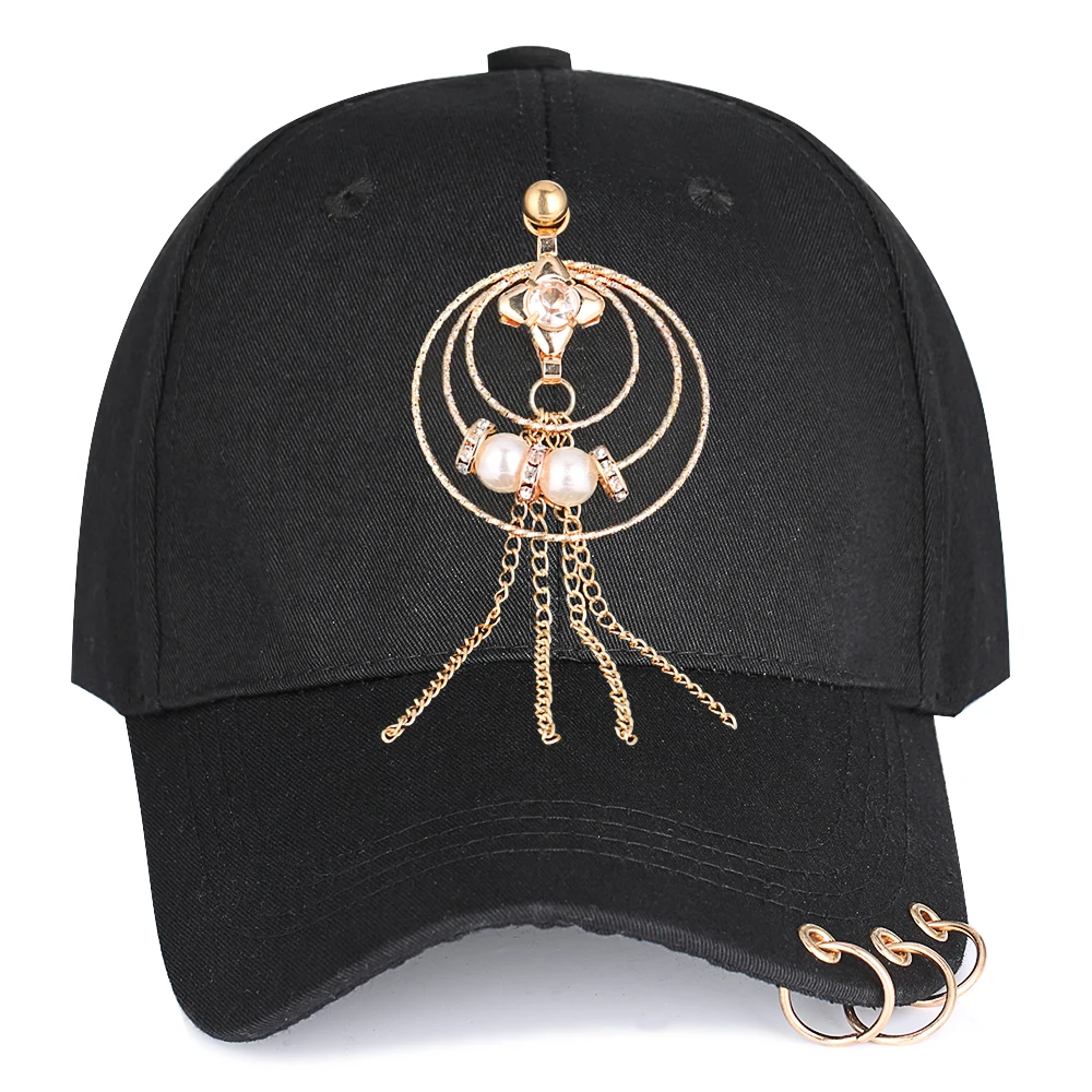 Кепка с кольцами Женская Бейсболка в стиле хип-хоп хлопковая кепка