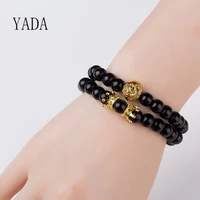 yada gifts 8mm imperial crownlion braceletsbangles for men natural stone friendship handmade casual jewelry bracelet bt200092