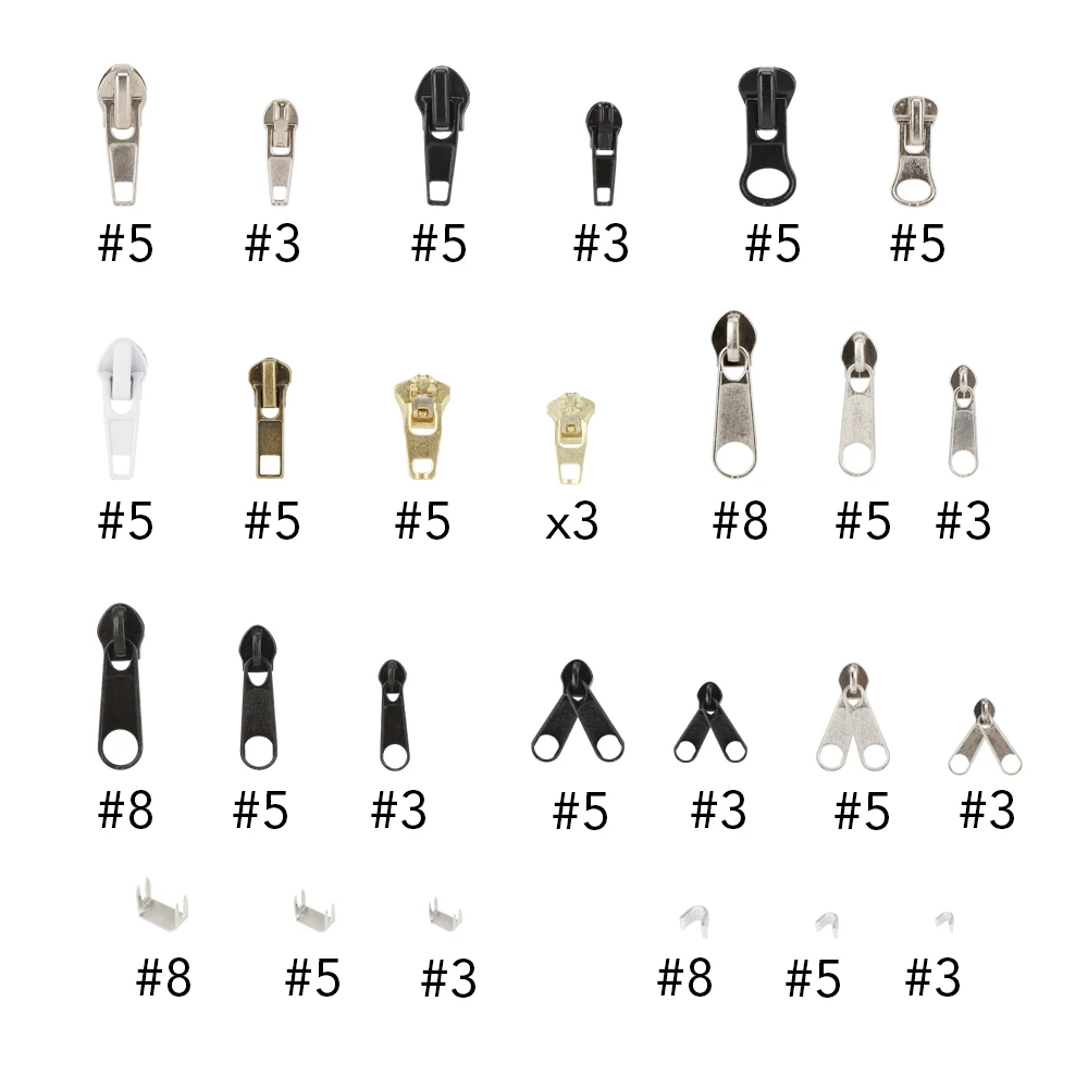 120 шт./компл. Набор для ремонта молнии с сменной головкой аксессуары бегуна