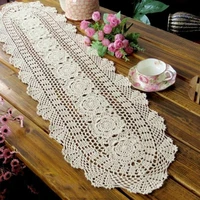 vintage handmade crochet lace hollow dining table runner placemat home decor
