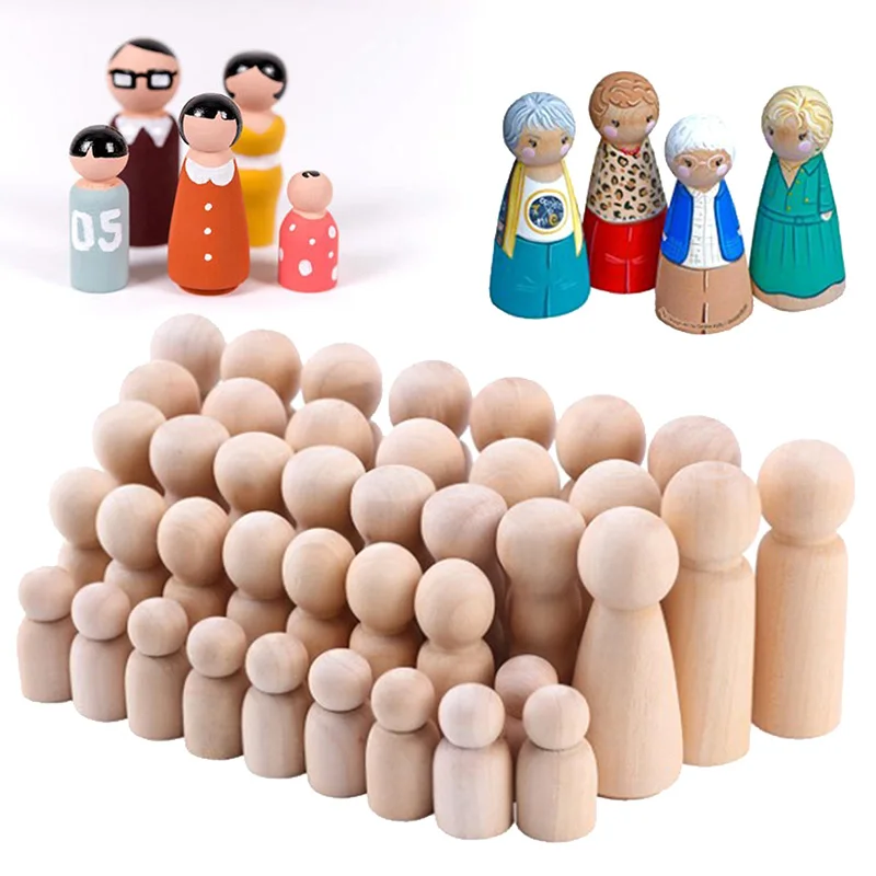 

10Pcs Wooden Handmade Toys Crafts Valentine's Day Puppets DIY Painting Props Ornaments Home Decoration Wooden Dolls