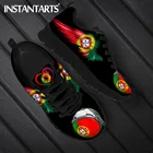 Мужские сетчатые кроссовки INSTANTARTS, Повседневная дышащая обувь на плоской подошве, с принтом футбольного флага Португалии, на шнуровке, осеньвесна
