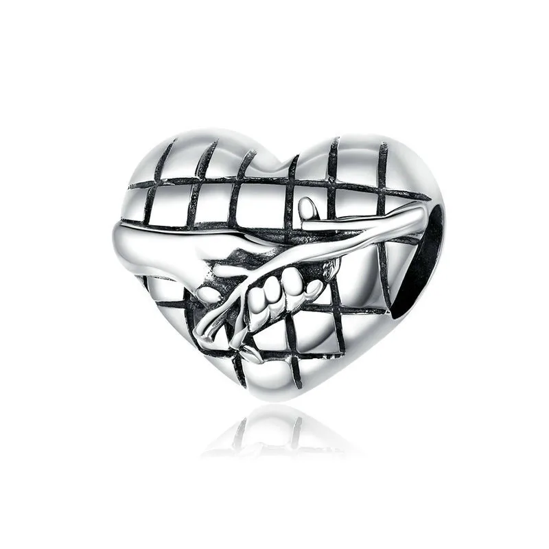 

Silver Heart Bead Pendant Charms Fit Women Beads Bracelets Jewelry Gift
