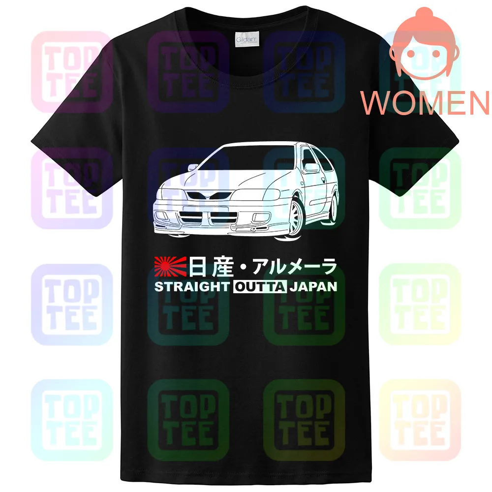 Women Black GT-shirt Nissan Almera 2,0 GTi N15 '98-'00 футболка - Цвет: Women Black