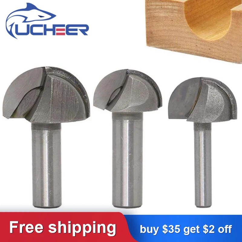 

UCHEER 1pcs 8mm Shank round Router Bits for wood cove box bit Tungsten Carbide Woodworking endmill miiling cutter