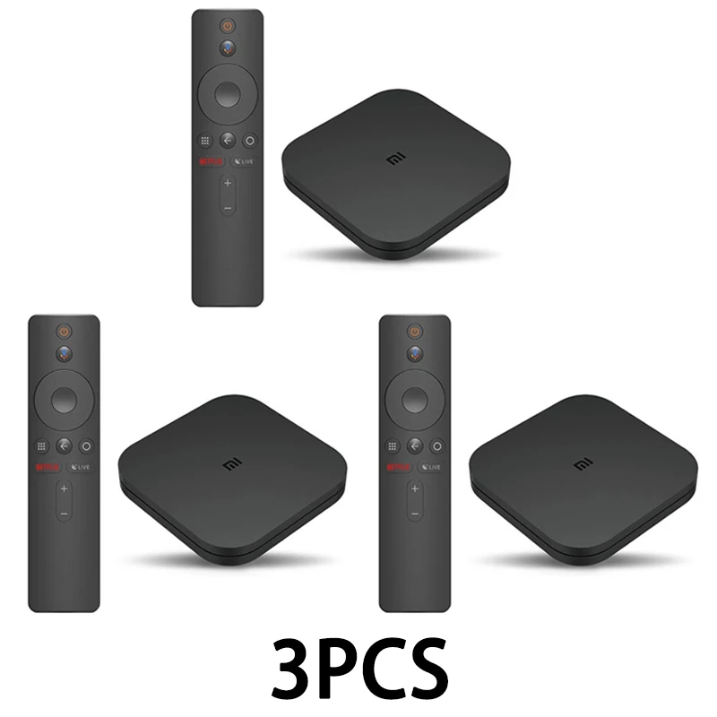 MI TV box s 3pcs Оригинальная Xiaomi Mi коробка ТВ приставка S Новое поступление Android 8,0 2G/8G Смарт четырехъядерный HDR ТВ приставка Многоязычная торговля - Цвет: MI TV box s 3pcs
