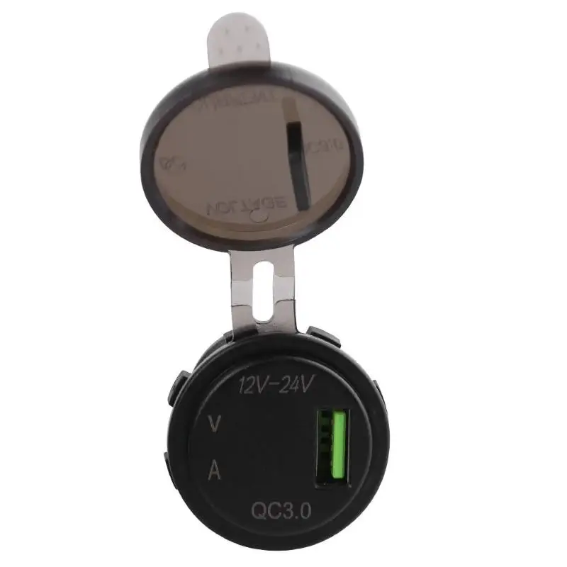Прочный USB Автомобильное зарядное устройство тонкий дизайн 3A QC 3,0 USB Автомобильное зарядное устройство розетка адаптер для авто мотоцикл Лодка 12 V-24 V