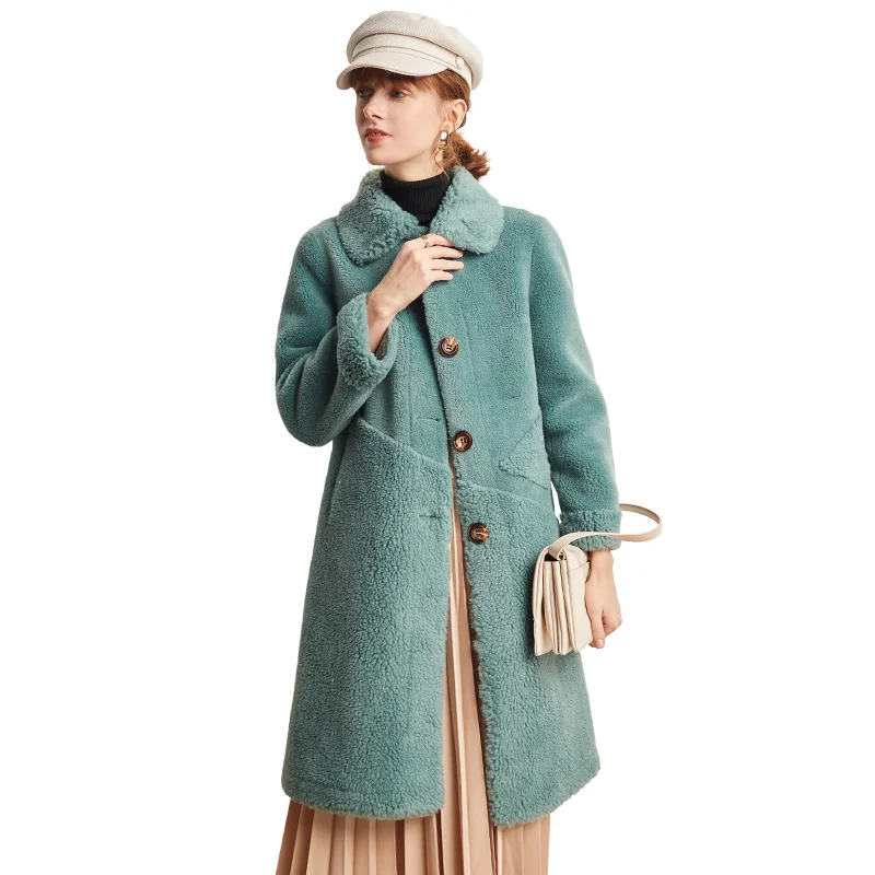 

Женская куртка из 100% шерсти с мехом, на осень и зиму, корейский стиль, топы с 2020 овечьей шерстью, YY1823, 19941