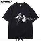 Jojo странные приключения футболка Для мужчин короткий рукав Аниме Манга уличная футболка хлопковые футболки Harajuku графический принт футболка