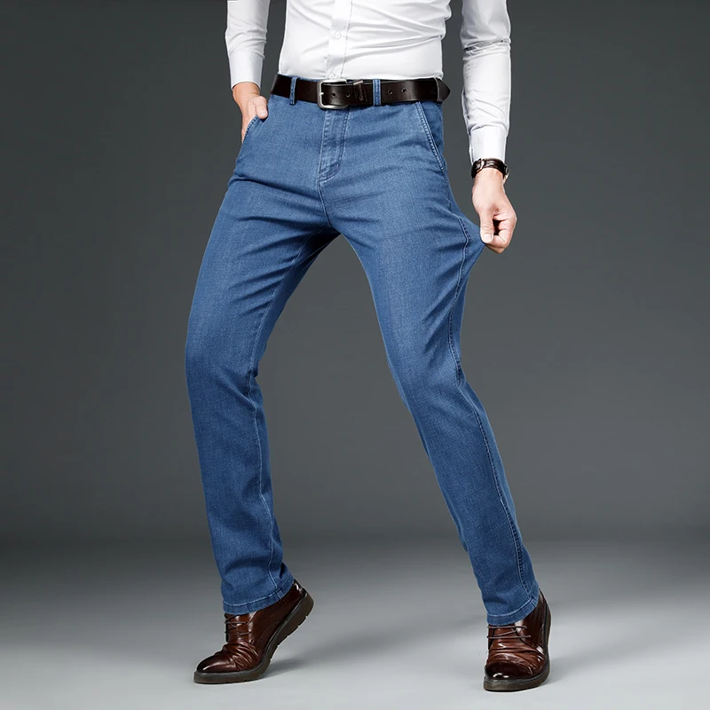 Джинсовые брюки мужские прямые свободные из модала для осени и зимы | Мужская