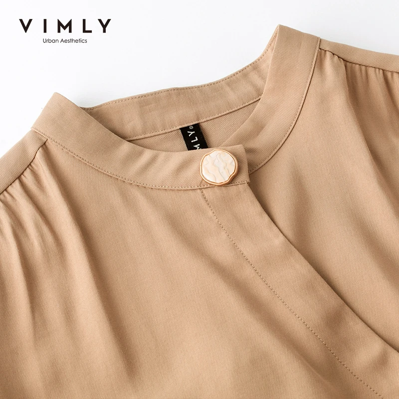 Платье женское с воротником-стойкой высокой талией и длинным рукавом F5839 |