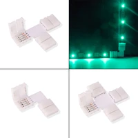 10pcs 4pin 8mm 10mm led strip light connector 10mm pcb board strip to strip no soldering easy connector buckle smd 2835 5050 rgb