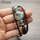 Французский Landmark с Эйфелевой башней и кожаным ремешком браслеты с мультяшным принтом стеклянный купол Пряжка многослойный браслет сувенир подарки для туристов