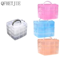 multifunctional transparent plastic storage box with three layers of 18 compartments which can store car clip fasteners
