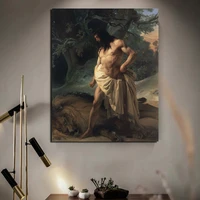 francesco hayez man and lion canvas painting posters prints marble wall art painting decorative picture modern home decoration