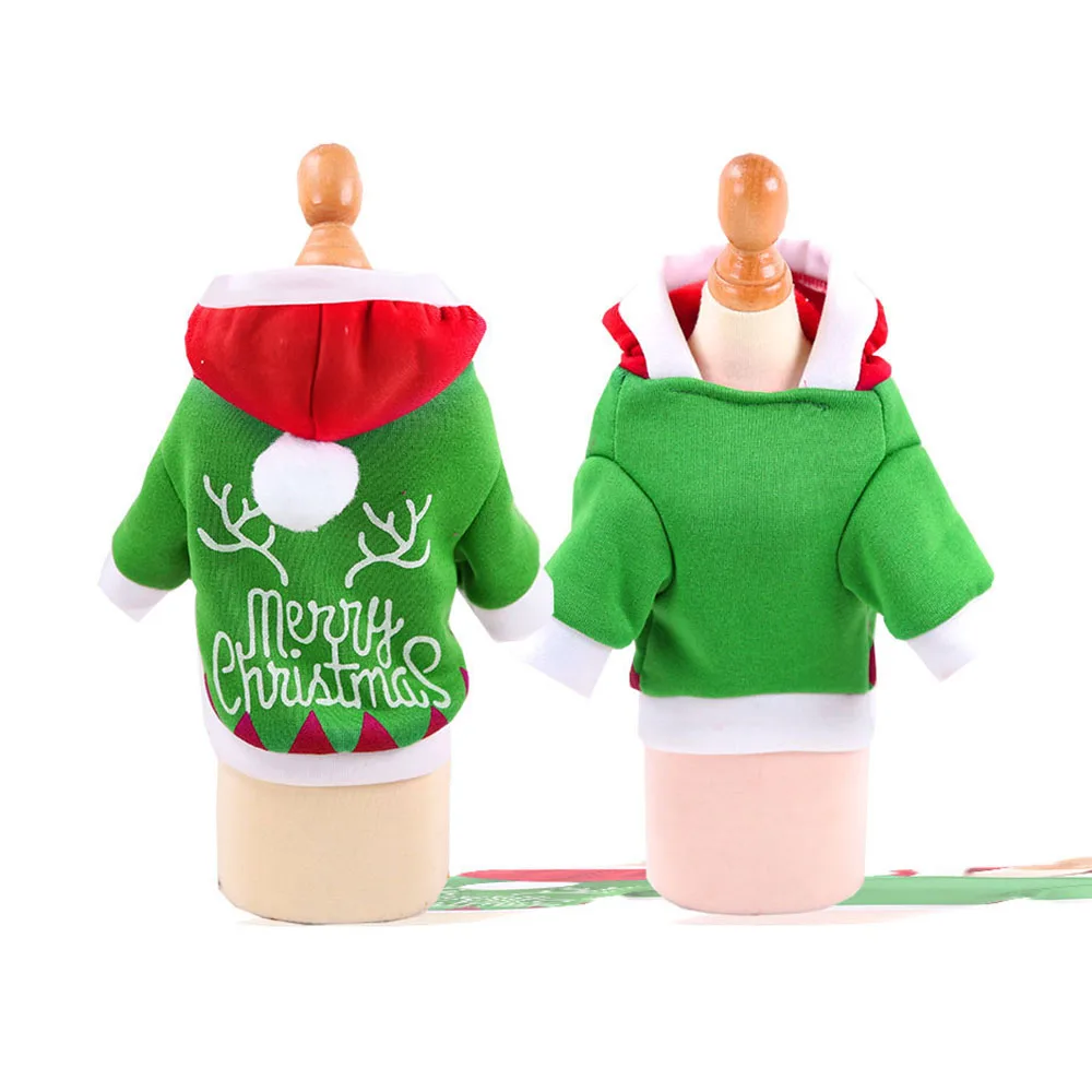 Рождественская Одежда для собак Рождественский костюм Санта-Клауса с оленем и