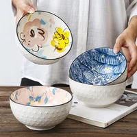 modern creative starry sky 6 inch underglaze ceramic tableware household rice porridge instant noodle bowl embossed ramen bowl