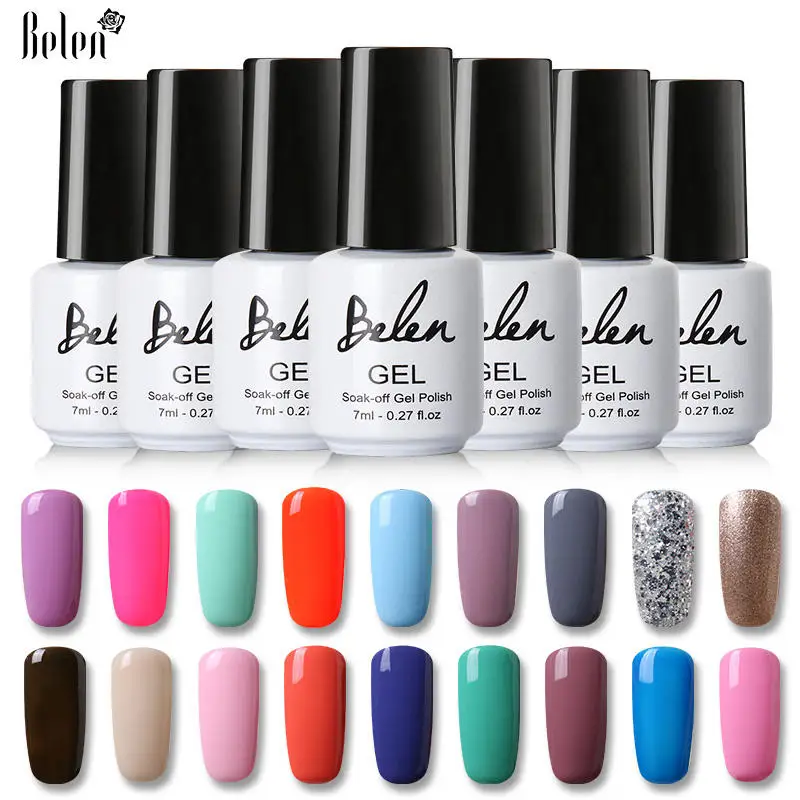 Белен УФ гель Чистый цвет s лак для ногтей 50 цветов нужно верхнее покрытие