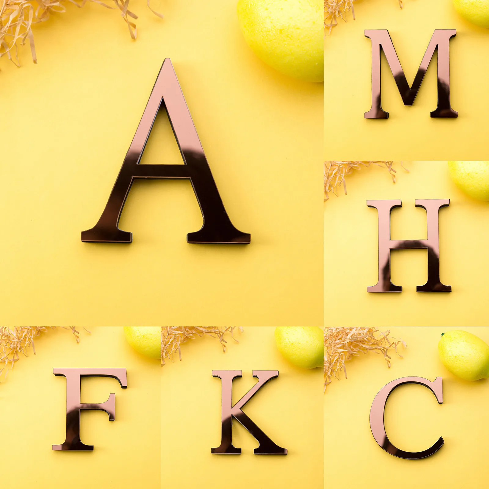 Зеркальные акриловые наклейки 26 букв | AliExpress