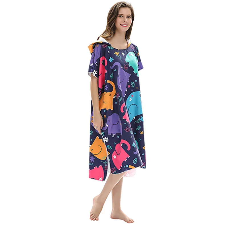 Печатный халат банное полотенце модное для улицы взрослых с капюшоном пляжное