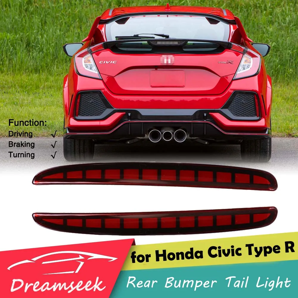 Светодиодный отражатель заднего бамперсветильник для Honda Civic Тип R Hatchback / Si Sedan 2017