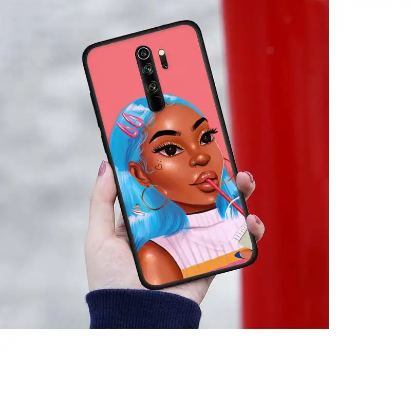 

Fashion Black Girls Phone Cases For Redmi 7 8 9 A K20 30 Pro Note 8 9 Pro 9s