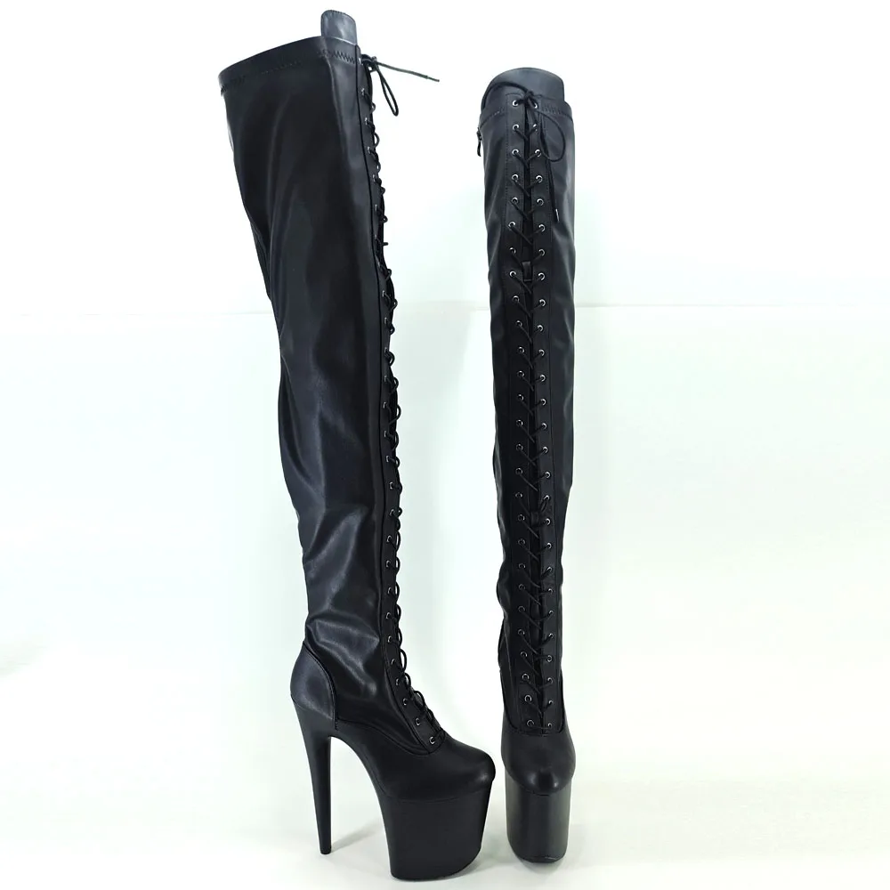 Сапоги Leecabe выше колена для танцев на шесте обувь высоком каблуке 20 см/8 дюймов с