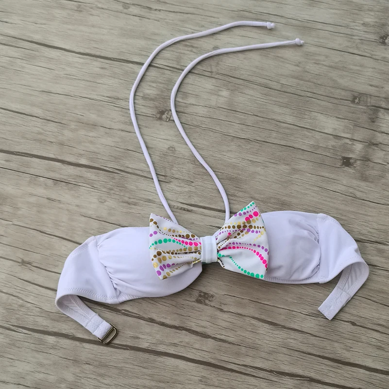 

New Bikini TOPS Bow Design girl Bikini UP Women Swimwear Beachwear White Top Bathing suits swimming wear for womens