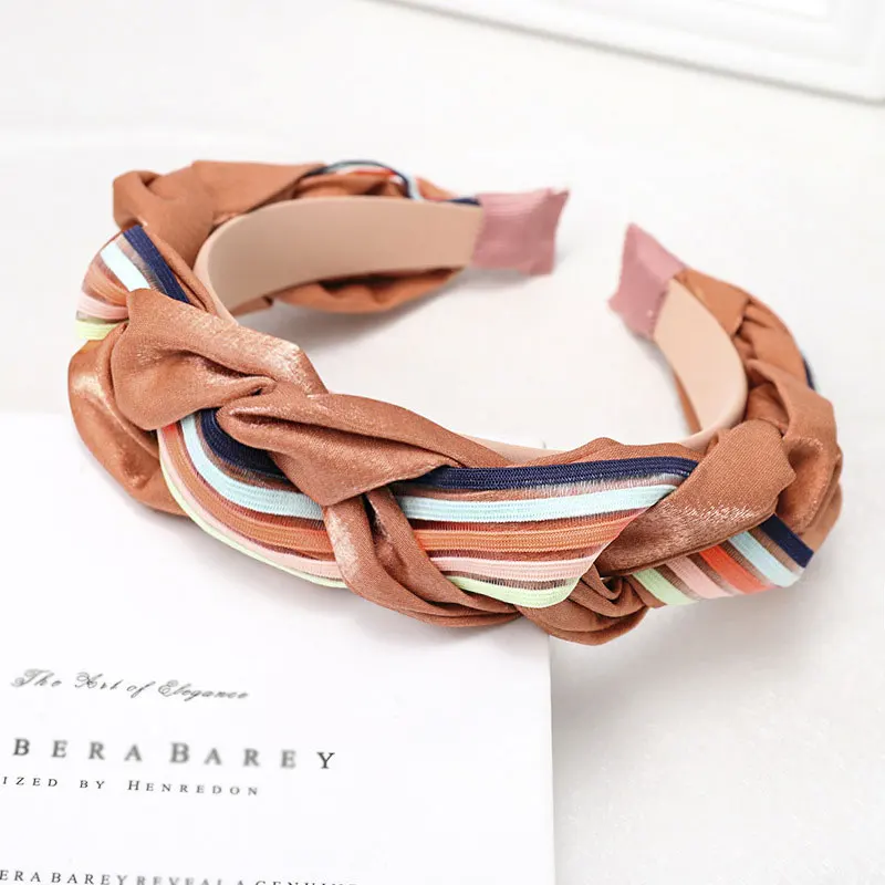 Женская бархатная повязка на голову Fioday с широкой полосой для девушек толстая