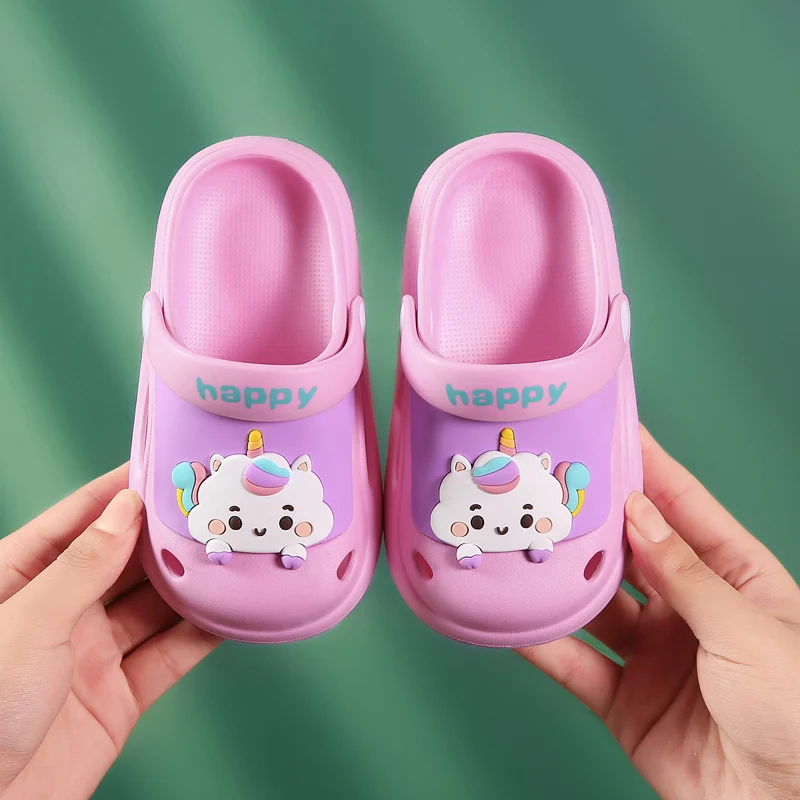 

Cartoon Toddler Girl Boy Sandals Unisex EVA Summer Children Hollow Cutout Slip on Beach Comfortable Soft Anti-Slip Kids Shoes