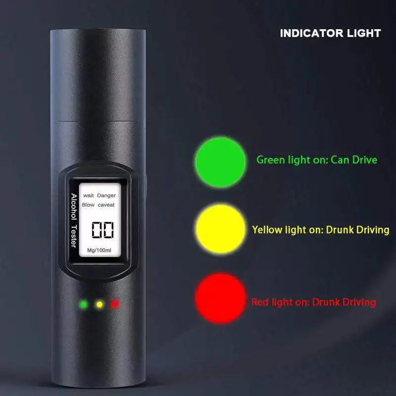

2021 newest breath alcohol tester professional Breathalyzer With LCD Screen Digital Alcohol Detector Powered By USB Charger