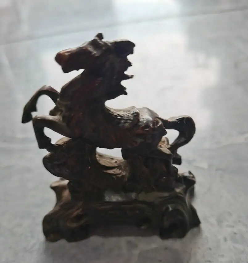 

Архальная латунная Статуэтка с лошадью для богатства, настольное украшение, маленькая Статуэтка