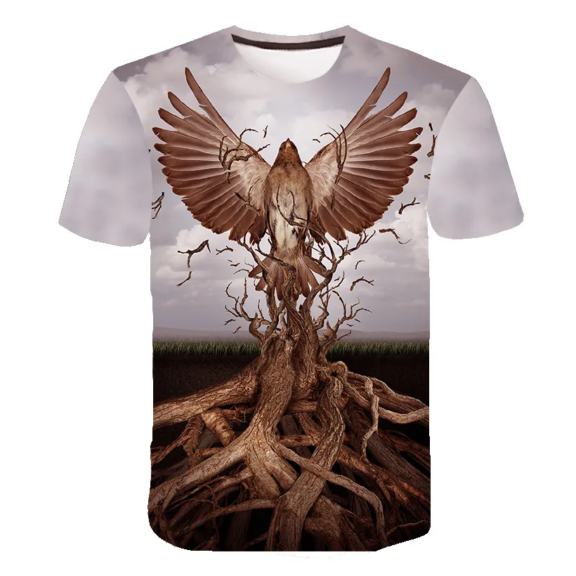 Футболка мужская с 3D-принтом лысого орла модная повседневная футболка круглым