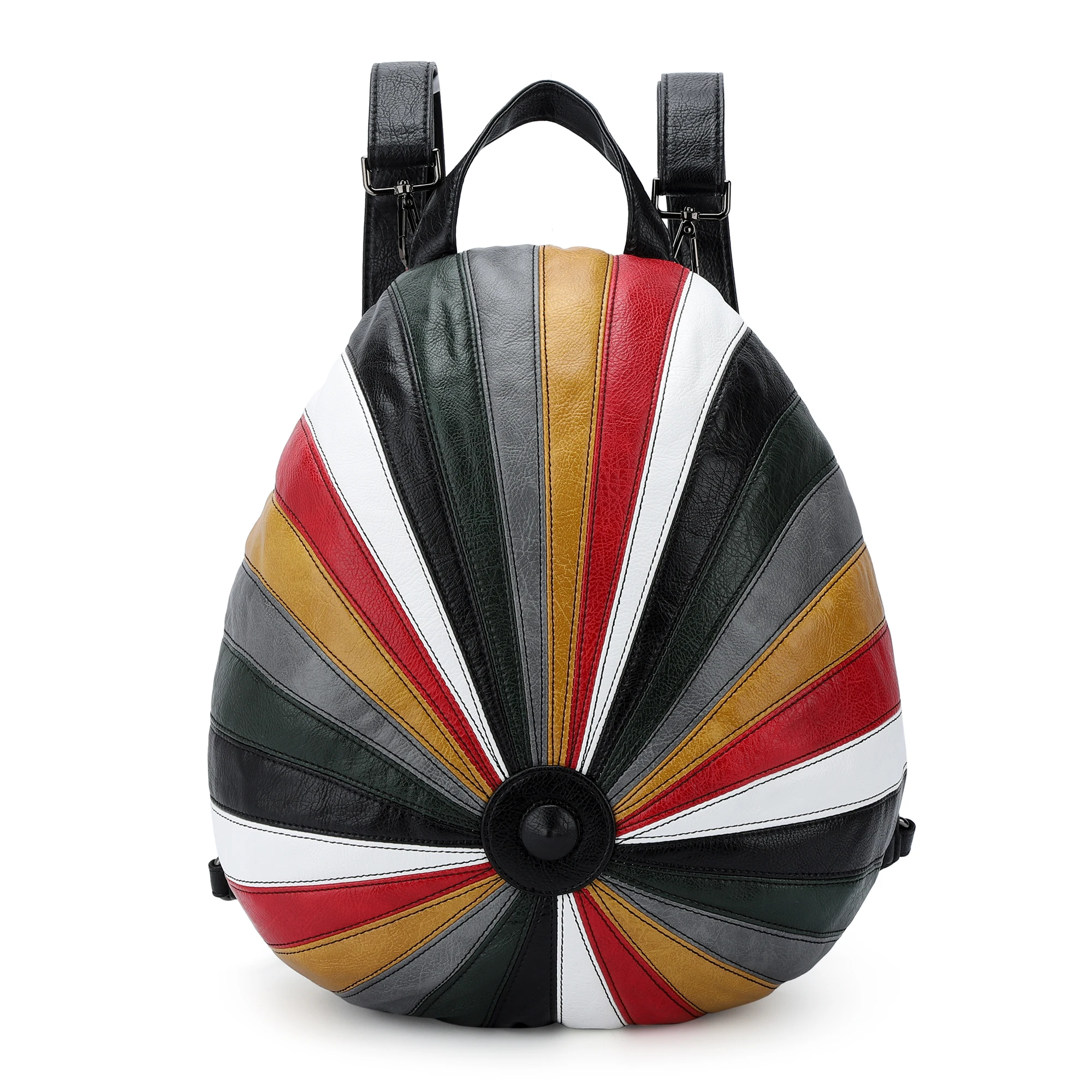 Женский рюкзак с цветной полосой Angel Me мягкая кожаная вместительная сумка на