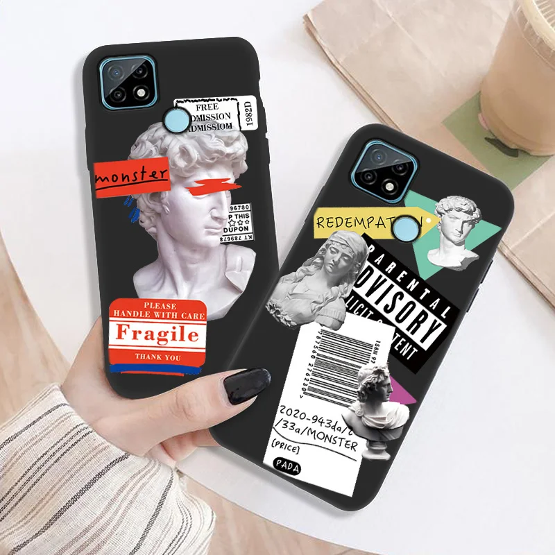 barcode label phone case realme 8 pro case cover for oppo realme8 7 6 5 pro 9i 8i 3 c21 c3 gt neo 2 c12 c15 c11 c25 silicon case free global shipping