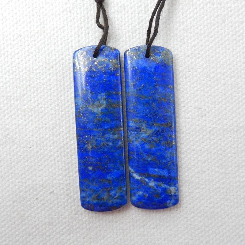 По выгодной цене, по 1 паре, Натуральный камень Lapis Lazuli драгоценный камень серьги из бисера 45x13x4 мм 12,8 г Модные украшения серьги для Для женщин