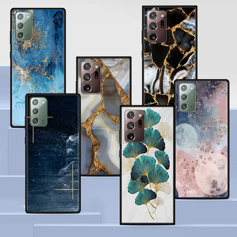 

Chic Marble Gold Foil Case for Samsung Galaxy S20 FE S21 Ultra S10 Lite S10e S9 S8 Plus S7 Edge A12 A51 Black Soft Phone Cover