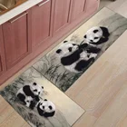 Милый бамбуковый коврик с рисунком животных, панда, кухонный коврик, нескользящий дверной коврик для ванной, Современный домашний декор, коврики для гостиной